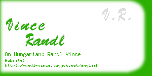 vince randl business card